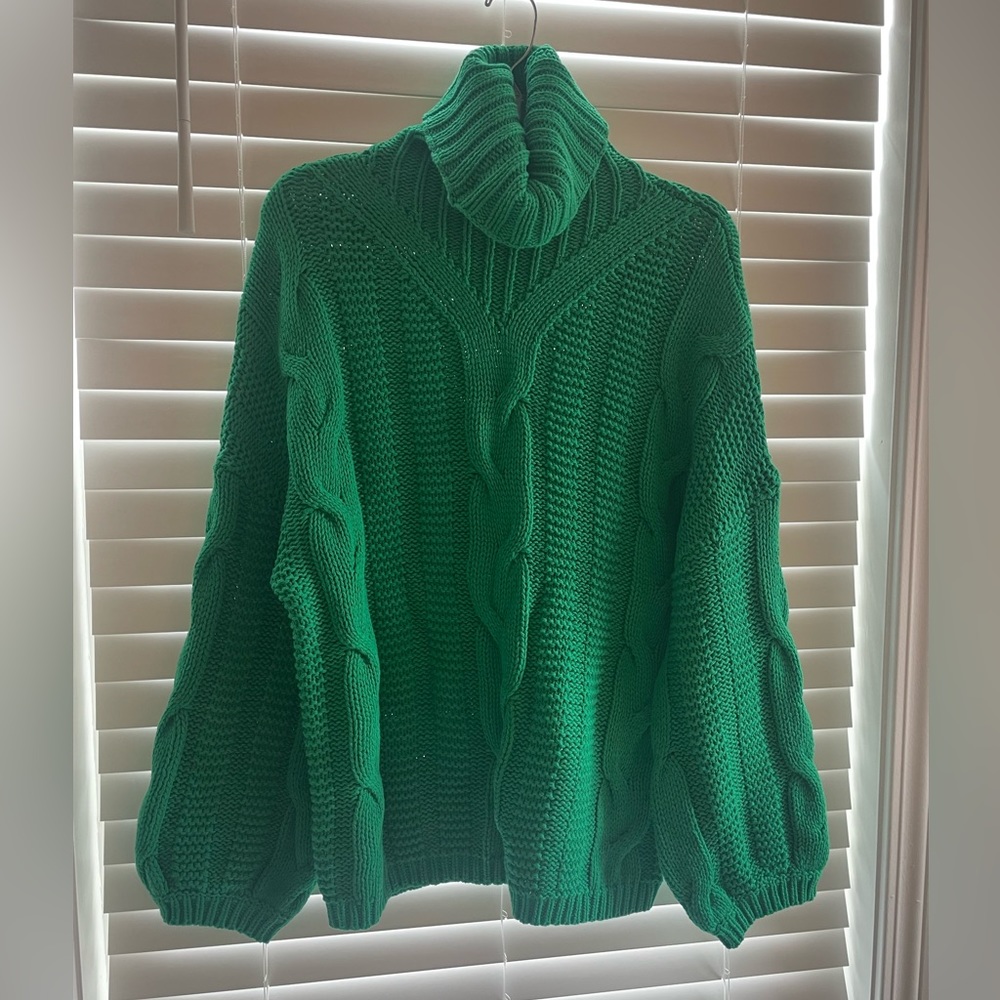 NWOT Kelly Green Cable Sweater
